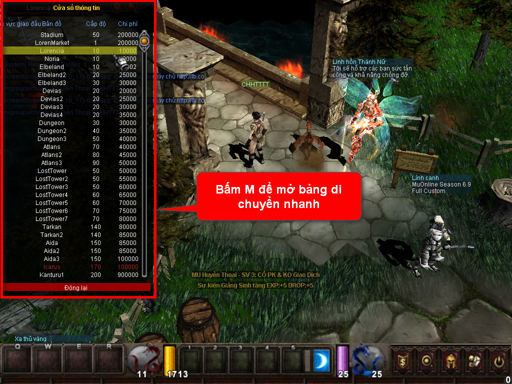 Chức năng chính của Game MU Sài Gòn Chức năng chính của Game MU Sài Gòn